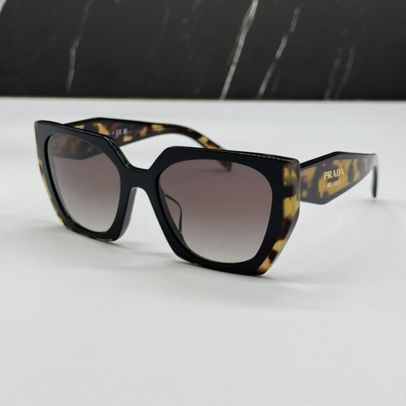 NEW PR15WSF 3890A7 PRADA WOMEN SUNGLASSES SPR 15W 3890A7 BLACK PR 15WS 3890A7 - Picture 1 of 10